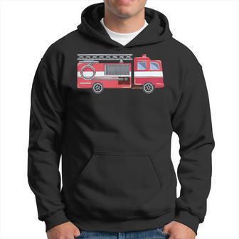 De Pompier Pour Enfant Avec Camion De Pompier Rouge Sweat à capuche - Cadeauxyz