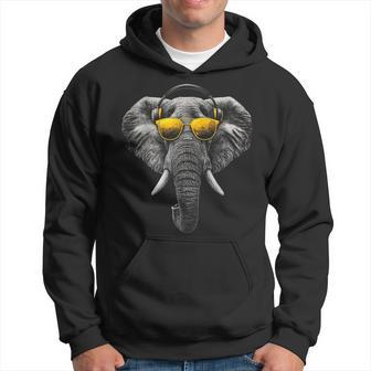 Éléphant Motif Animal Illustration Musique Éléphant Sweat à capuche - Cadeauxyz