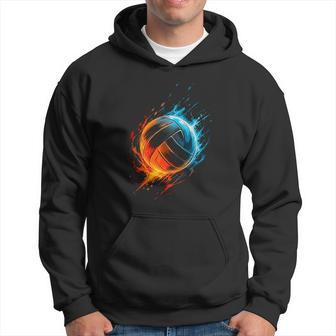 Fire Volleyball Player Volleyball T Shirt Name Hoodie | Seseable UK