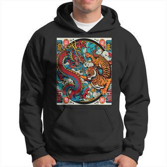 Folklore Du Dragon Combattant Du Tigre Japonais Sweat à capuche - Cadeauxyz