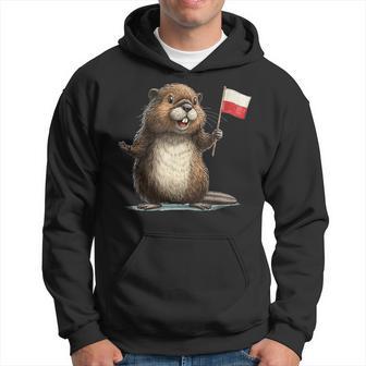 Graphique De Castor Confortable Pour Les Amateurs De Pologne Et De Castors Sweat à capuche - Cadeauxyz