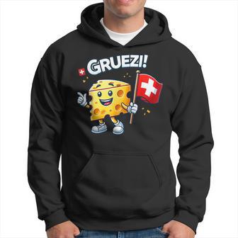Gruezi Dessin Animé Happywiss Cheese Avec Drapeauuisse Sweat à capuche - Cadeauxyz