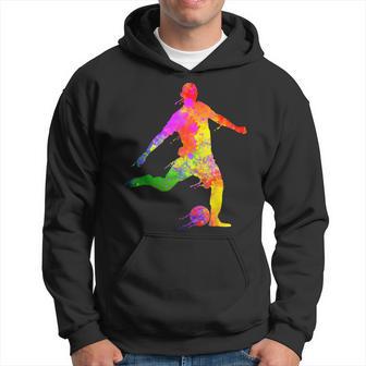 Jugador De Fútbol Colorido Pinturaalpicaduras Asistente Entrenador Fút Sudadera - Regaloses