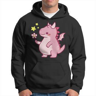 Kawaii Mignon Dessin Animé Dragon Love Mignon Dragon Tenant Une Fleur Sweat à capuche - Cadeauxyz