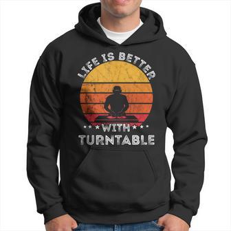 Laida Es Mejor Con Tocadiscos Dj Music Retrointageunset In Mangas Sudadera - Regaloses