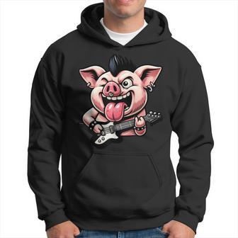 Lindo Cerdo Punk Cerdo Gótico Rock'n Roll Banda De Guitarra Divertida Sudadera - Regaloses