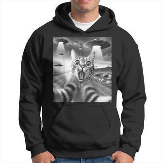 Lustiges Katzeelfie Mit Ufo Meme Alien Ufos Lustig Kapuzenpullover - Geschenkecke