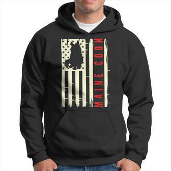 Maine Coon Gato Con Bandera Americana Sudadera - Regaloses