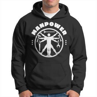 Manpower Idée Cadeau Hommeuper Papa Bricoleur Bricolage Sweat à capuche - Cadeauxyz