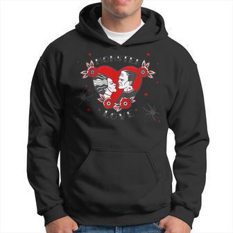 Monstruo Amor Rockabilly Frankensteinalentine Retro Tatuaje Sudadera - Regaloses