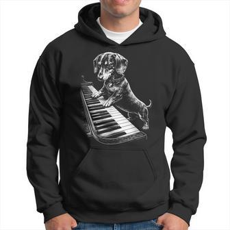 Motif Teckel Amusant Jouant Du Piano Pour Amoureux De La Musique Sweat à capuche - Cadeauxyz