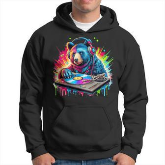 Ours Dj Amateur De Musique Casque Disc Jockey Sweat à capuche - Cadeauxyz