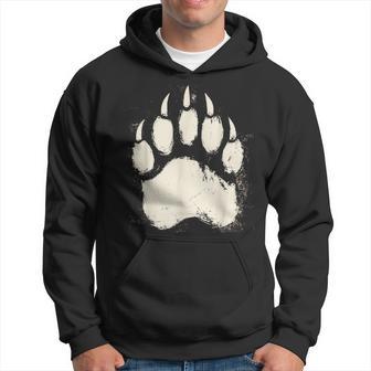 Silhouette De Patte D'ours Blanche Imprimée Animal De La Forêt Fantôme Touchant Sweat à capuche - Cadeauxyz