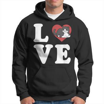 Smoking Chat Love Épelé Avec Cœur Graphique Sweat à capuche - Cadeauxyz