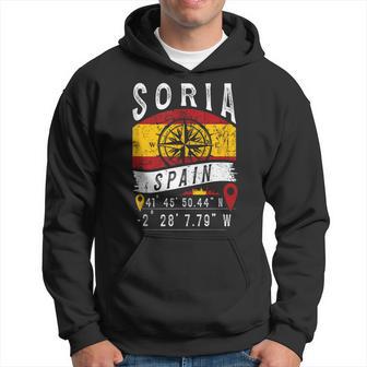 Soria España Bandera Gps Coordenadas Deoria In Mangas Sudadera - Regaloses