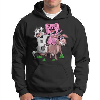 Tamponnantache Ferme Cochon Mignon Âne Animal De La Ferme Sweat à capuche - Cadeauxyz