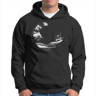 Vague Japonaise Graphique Minimalistetyle Japonais Motif Japonais Traditionnel Zen Pour Adultes Sweat à capuche - Cadeauxyz