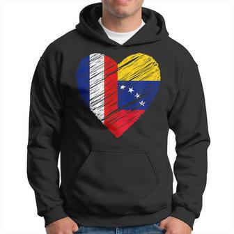 Venezuela Francia Corazón Bandera Francesaenezolana Bandera Corazón Sudadera - Regaloses