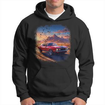 Viaje Por Carretera Del Desierto Del Atardecer En Coche Clásico Sudadera - Regaloses