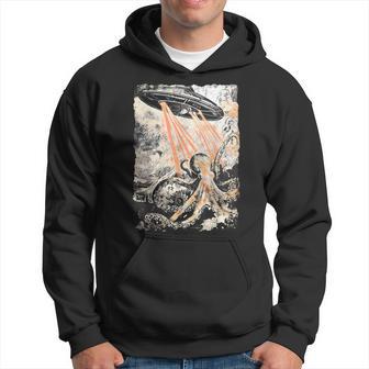Vintage Calmar Pieuvre Ovni Uap Alien Motif Pieuvre Sweat à capuche - Cadeauxyz