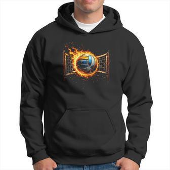Volleyball Game Day Rivalry Fire Ball Graphic Volleyball T Shirt Name Hoodie | Seseable UK