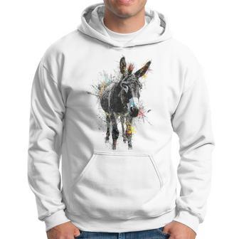 Ane Animal Abstrait Graphique Dessin Peinture Ane Sweat à capuche - Cadeauxyz