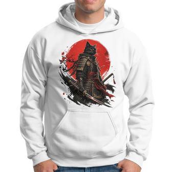 Arte De Armaduraintage De Guerrero Japonésamurái De Gato Negro Sudadera - Regaloses