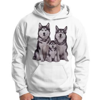 Husky Puppy Familyketch Dibujo Arte Sudadera - Regaloses