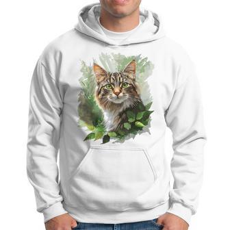 Illustration De Chat Portrait Graphique Amoureux Des Animaux Sweat à capuche - Cadeauxyz