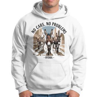 No Cars No Problems Hydra Lindo Burros En Un Camino Griego Sudadera - Regaloses
