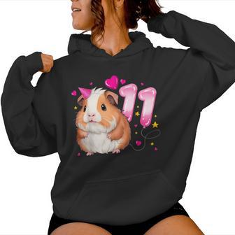 11 Geburtstag Mädchen 11 Jahre Meerschweinchen Kapuzenpullover für Damen - Geschenkecke
