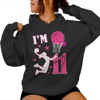 11° Compleanno A Tema Basket 11 Anni Ragazza Compleanno Felpa con cappuccio da donna - Novitaregali