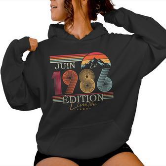 1986Intage Juin Anniversaire Rétro Homme Cadeau Sweat à capuche femme - Cadeauxyz