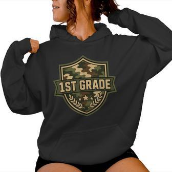 1St Grade Camo Back To School Boys First Grade Women Hoodie - Thegiftio UK