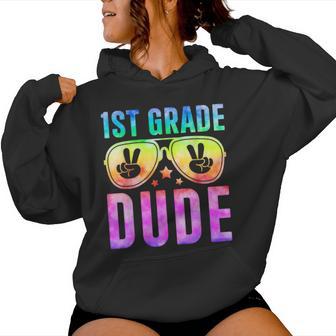 1St Grade Cool Dude Tie Dye Back To School First Grade Boys Women Hoodie | Seseable UK