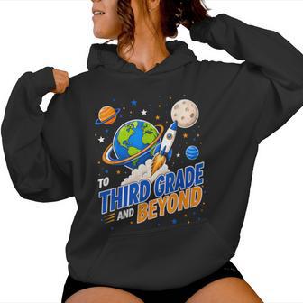 3Rd Grade Boys First Day Of Third Grade Back To School Moon Women Hoodie - Thegiftio UK