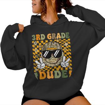 3Rd Grade Dude First Day Of School Camo Peace Sign Boy Women Hoodie - Thegiftio UK