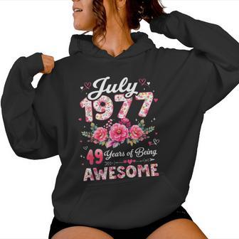 49 Años Julio 1977 Floral 49 Cumpleaños Hombres Es Sudadera con capucha para mujer - Regaloses
