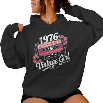 50 Años Intage 1976 Cumpleaños 50 Retro 1976 Cuello Sudadera con capucha para mujer - Regaloses