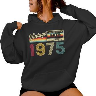 51 Cumpleaños 51 Años Hombre Intage 1975 Regalo Cuello Sudadera con capucha para mujer - Regaloses
