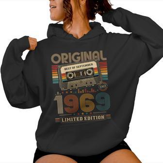 57E Anniversaire Cadeau Hommeeptembre 1969 Cassette Sweat à capuche femme - Cadeauxyz