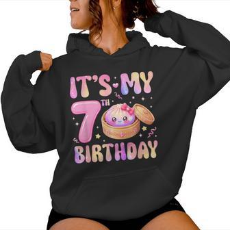 7Th Birthday Girl Rainbow Dumpling Kawaii Anime 7 Year Old Women Hoodie - Thegiftio UK