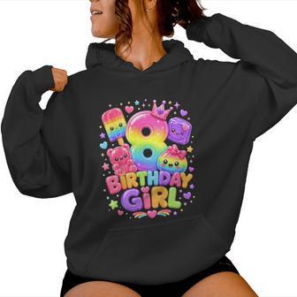 8Th Birthday Girl 8 Year Old Squishy Dumpling Party Women Hoodie - Thegiftio UK