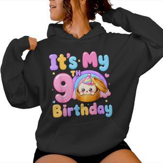 9Th Birthday Girl Kawaii Dumpling Anime Birthday Party Women Hoodie - Thegiftio UK