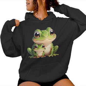 Adorable Famille De Grenouilles Amphibiens Aux Grands Yeux Sweat à capuche femme - Cadeauxyz
