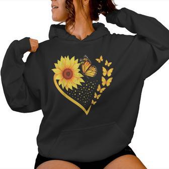 Amour Floral D'automne De Tournesol Papillon Sweat à capuche femme - Cadeauxyz