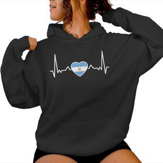 Argentina Latido Bandera Argentino Cuello Sudadera con capucha para mujer - Regaloses