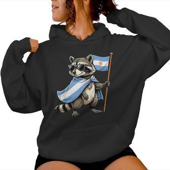 Argentinien Flagge Waschbär Männer Frauen Kinder Lustig Argentinisch Kapuzenpullover für Damen - Geschenkecke