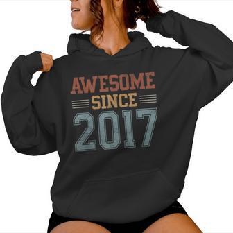 Awesome Since 2017 9Th Birthday 9 Year Old Boy Girl Women Hoodie - Monsterry