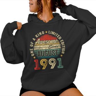 Awesome Since August 1991 Vintage 35Th Birthday Men Women Hoodie | Seseable UK